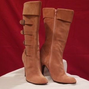 Marc Jacobs pink suede boots blush